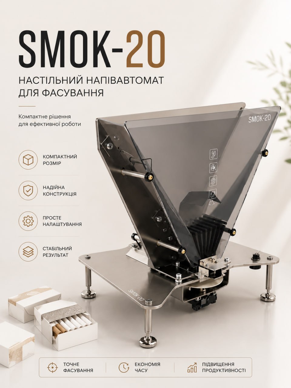Настільний напівавтомат для фасування виробів SMOK-20